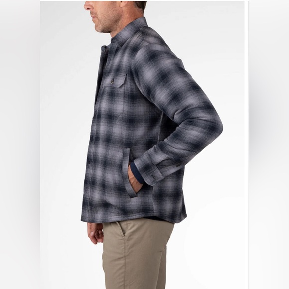 TAILOR VINTAGE PLAID FLANNEL SHIRT JACKET LINED WITH PLUSH SHERPA RED COLOR SZ L - Picture 9 of 13